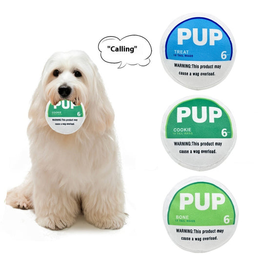 KFX-3542589 Creaking Plush Dog Toy for Chewing and Squeaking Fun in Blue and Green