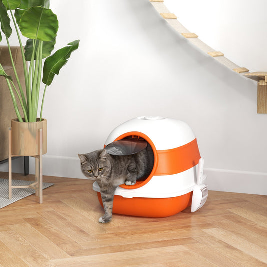 KFX-3545405 Dome Covered Cat Litter Box with Privacy Lid and Air Freshener