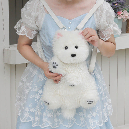 KFX-3551933 Cute Plush West Highland Simulation Doll with Various Scarves for Teens