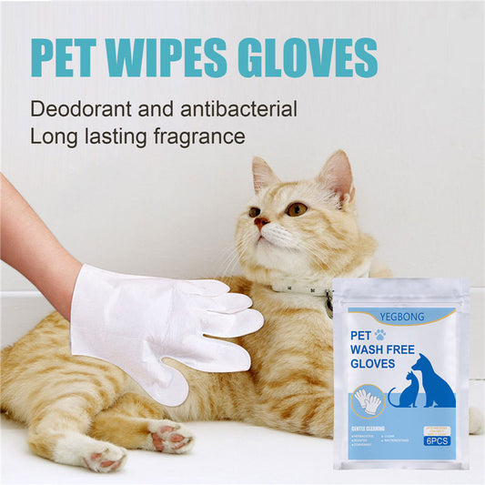 KFX-3578301 Pet Disposable Gloves - 6 Pack Non-woven Aluminum Foil Design, Ideal for Cat Care