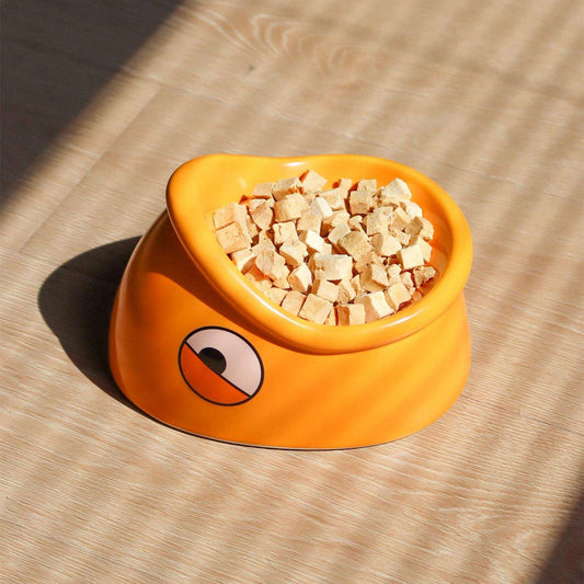 KFX-3582653 Ceramic Pet Food Bowl with Heightened Design for Cats and Small Animals