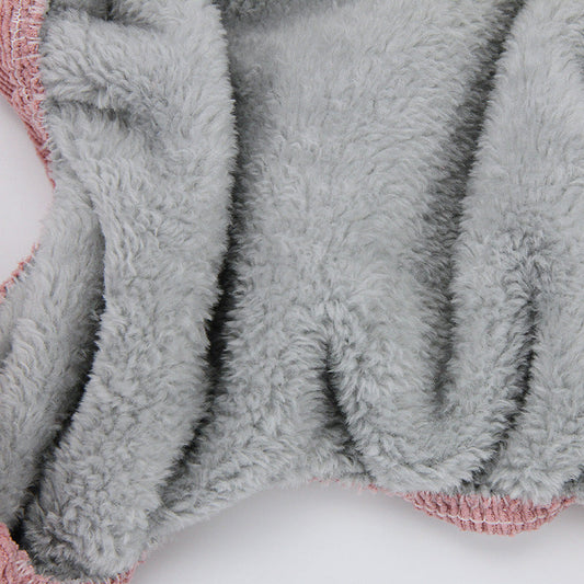 KFX-3598397 Plush Cotton Coat for Small Dogs - Teddy Bichon Pomeranian Chihuahua, Light Gray and Pink Options