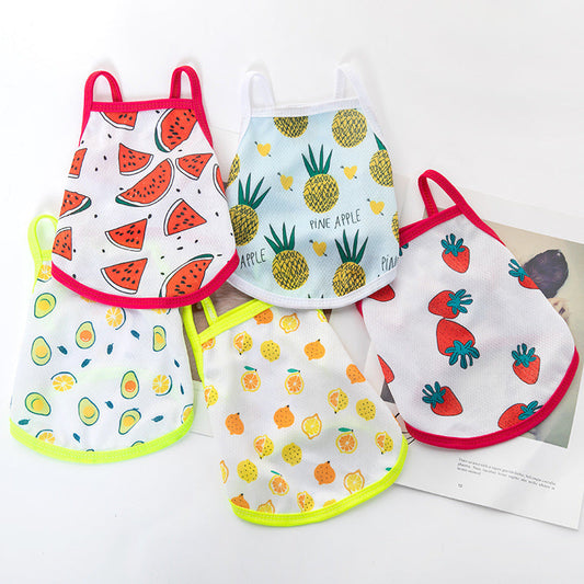KFX-3602109 Lightweight Summer Vest Sling for Small Dogs in Fun Fruit Prints