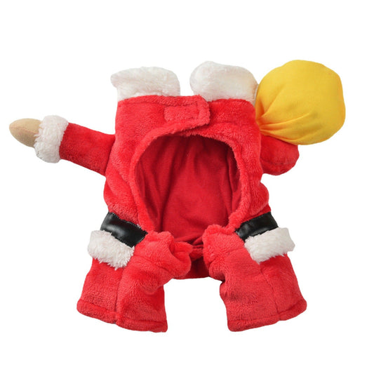 KFX-3610045 Warm Red Flannel Dog and Cat Winter Clothing - Casual Double Layer Design in XS-XL