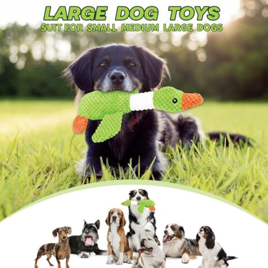 KFX-3628221 Durable Squeaky Plush Dog Toy for Large Dogs - Stuffed Duck Chew Toy for Puppies and Medium Breeds