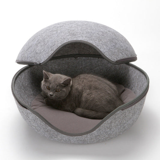 KFX-3630781 Egg-Shaped Warm Pet Bed with Detachable Cushion for Dogs, Cats, and Small Animals