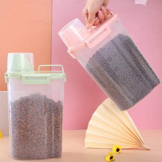 KFX-3650237 Moisture-Proof Cat Food Storage Barrel - Sealed Snack Container in Multiple Sizes