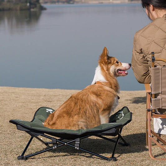 KFX-3652413 Detachable Outdoor Folding Pet Bed with Waterproof Oxford Cloth and Aluminum Alloy Frame