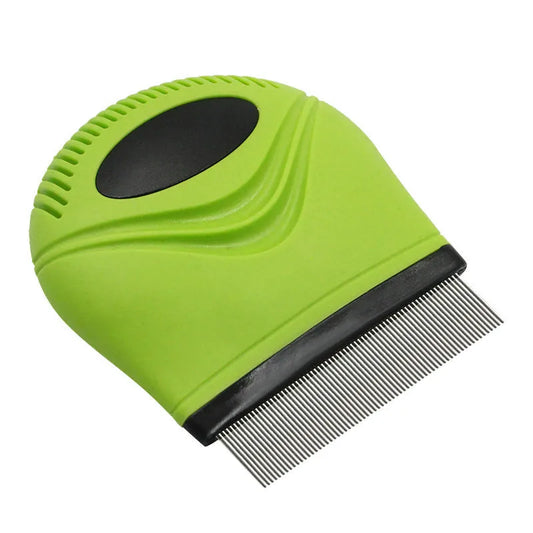 KFX-3676605 Travel-Friendly Handheld Flea and Tick Comb for Cats and Dogs with Stainless Steel Fine-Tooth Design