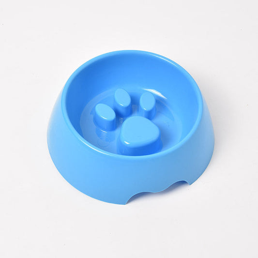 KFX-3680957 Anti-Choke Slow Feed Dog Bowl - Thickened Plastic Feeding Basin in Multiple Colors