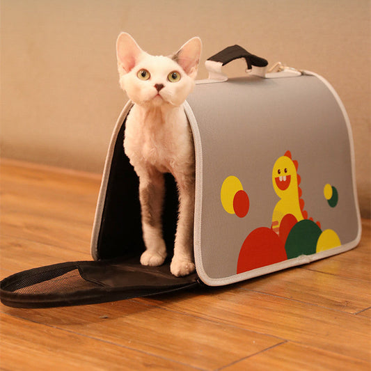 KFX-3688765 Portable Foldable Cat Shoulder Bag in Oxford Cloth with Fun Designs