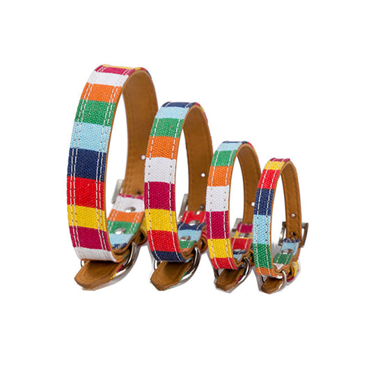 KFX-3694269 Colorful PU Leather Dog Collar for Small and Large Dogs - Adjustable Size S, M, L
