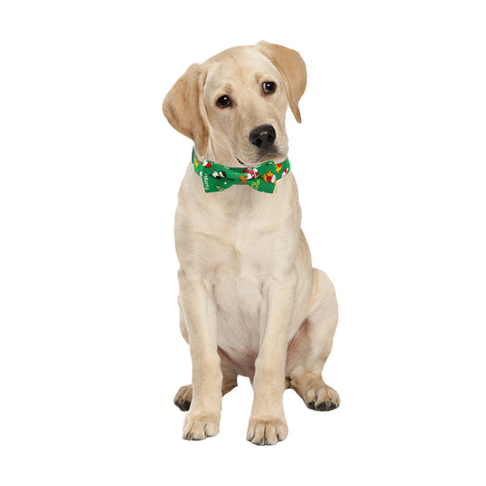 KFX-3700029 Festive Christmas Dog Collar in Red and Green, Cotton Polyester Material, Sizes S M L Available