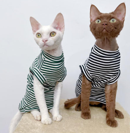 KFX-3703613 Winter Stretch Fleece Vest for Pets - Warm and Cozy in Green or Black Stripes