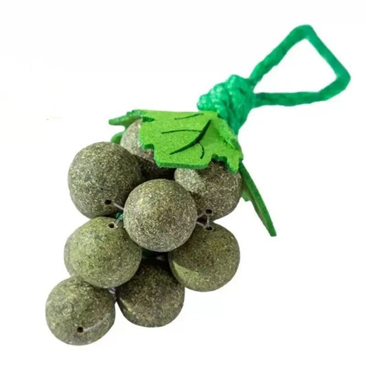 KFX-3706429 Catnip Mint Ball Grape Skewers - Teething & Bite Resistant Fruit Toys for Cats, 2cm Diameter Balls