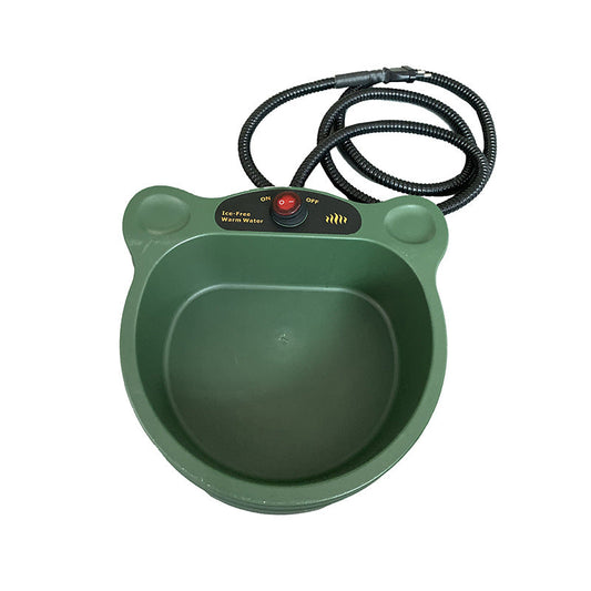 KFX-3719485 Constant Temperature Pet Water Bowl for Cats and Dogs - Durable ABS Plastic, Green, 24x24x12CM