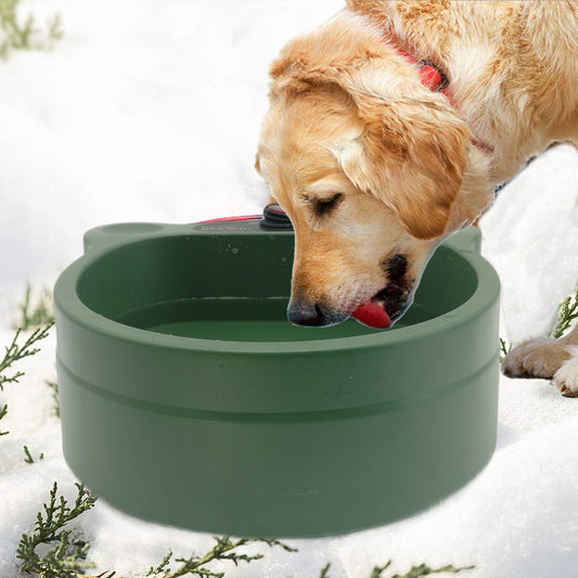 KFX-3719485 Constant Temperature Pet Water Bowl for Cats and Dogs - Durable ABS Plastic, Green, 24x24x12CM