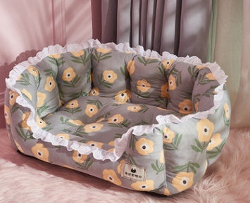KFX-3725117 Thickened Pet Bed for Medium to Large Dogs and Cats - Four Seasons Design with Blanket Options