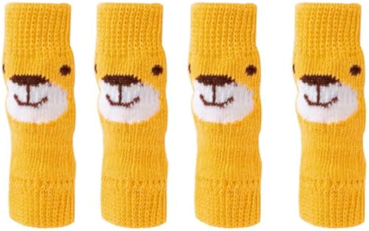 KFX-3726525 Winter Warm Pet Socks - 4-Piece Set for Small Dogs & Puppies, Durable Polyester Leg Covers for Protection Against Cold, Snow, and Dirt