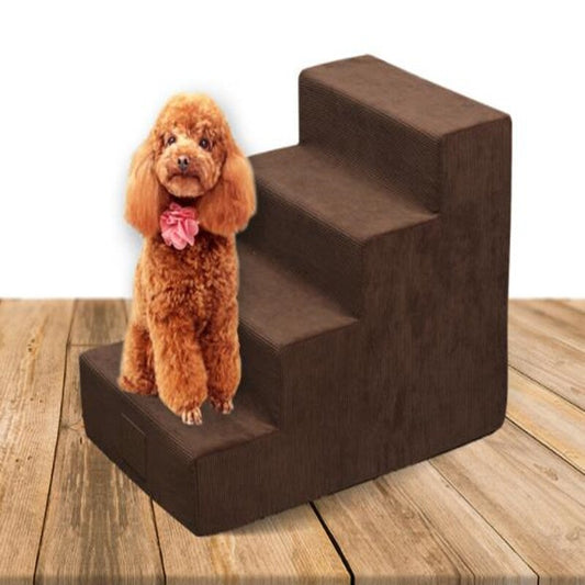 KFX-3728317 Pet Stair Ladder for Dogs - Ideal for Small Breeds and Older Pets, Easy Storage Design