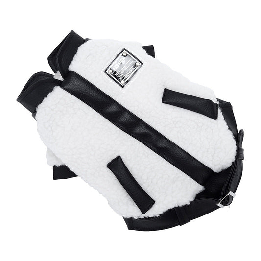 KFX-3737149 Warm Autumn and Winter Four-Legged Clothing for Puppies - Motorcycle Style and Stitching Lamb Wool Jacket
