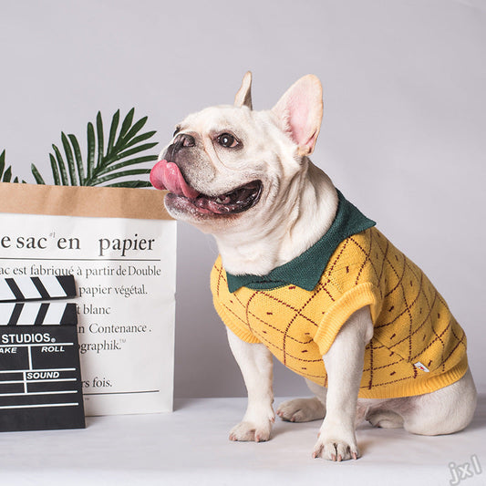 KFX-3750077 Cozy Cotton Dog Sweater in Yellow - Japanese and Korean Style, Multiple Sizes Available