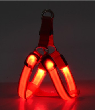 KFX-3757117 LED Luminous Dog Chest Strap with Interchangeable Leash - Multiple Colors & Flashing Modes