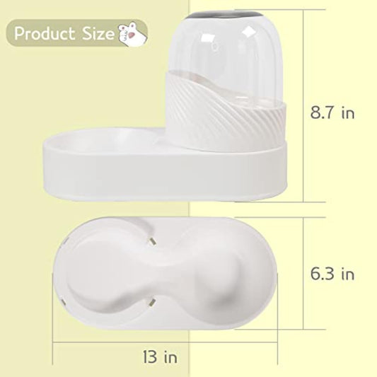 KFX-3759293 Cat Feeder and Water Dispenser Set - 2L Capacity Automatic Food and Water Bowl for Healthy Eating Habits