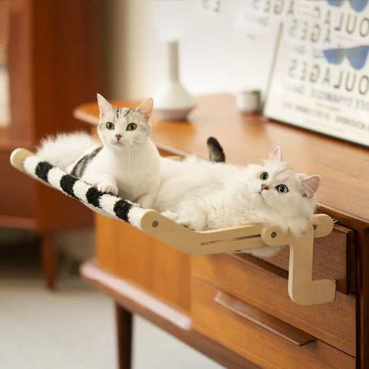 KFX-3765181 Cat Hanging Bed and Climbing Frame - Wooden Pet Bed in Multiple Colors