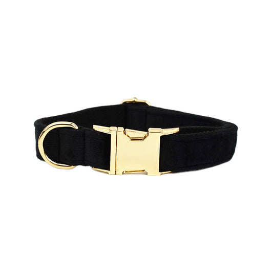 KFX-3786301 Soft Velvet Dog Collar with Accessories - Includes Dog Rope, Bow, Flower, Vest, and Poop Bag