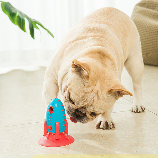 KFX-3806909 Bite-Resistant Silica Gel Dog Toy with Food-Dispensing Feature