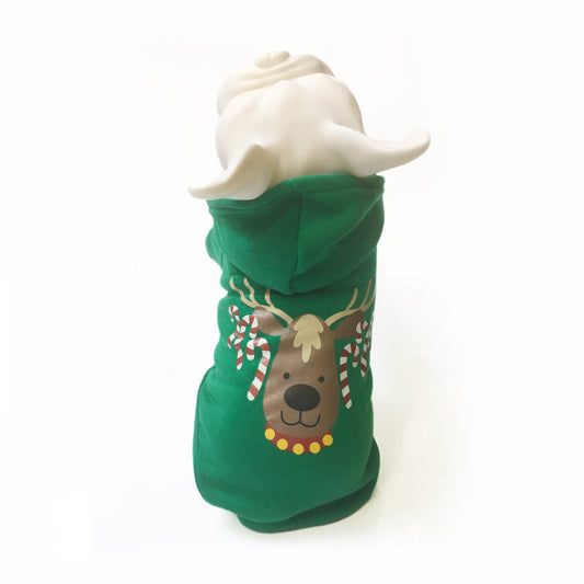 KFX-3827517 Cozy Christmas Deer Sweater for Small to Medium Dogs - Cotton Blend, Casual Style
