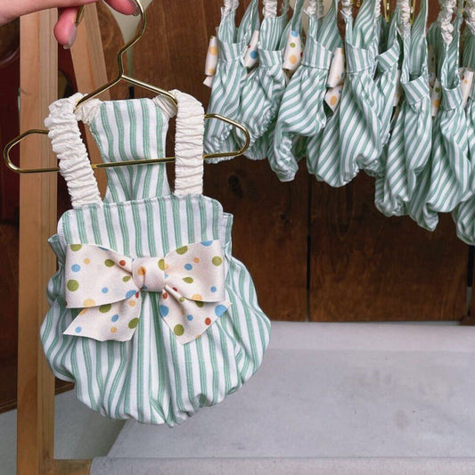 KFX-3827901 Cute Striped Suspender Skirt for Cats in Candy Pink and Green