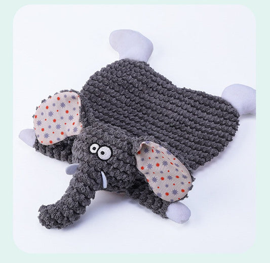 KFX-3842109 Bite-Resistant Velvet Fox Elephant Plush Toy for Cats and Dogs - Boredom Relief