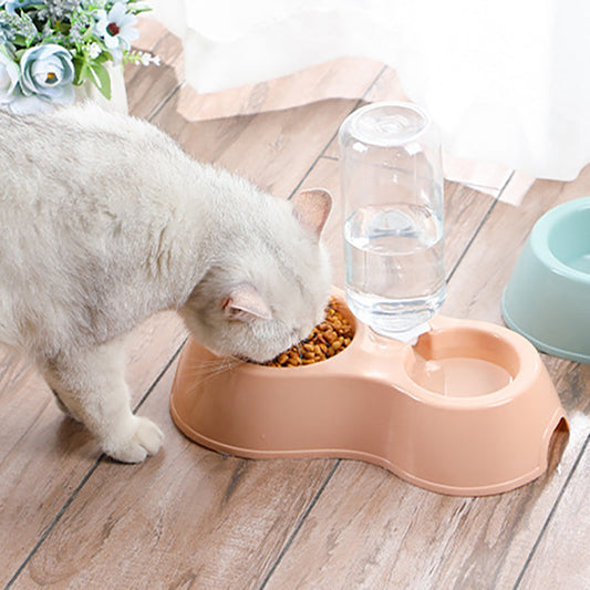 KFX-3844797 Automatic Double Pet Water Bowl with Integrated Bottle - Available in Pink, Blue, and Gray
