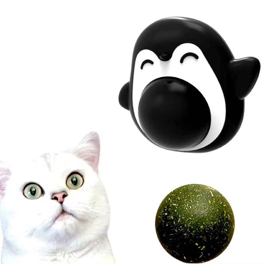 KFX-3854525 Cat Mint & Silver Vine Ball Toy with 360° Rotation for Oral Health and Entertainment, Natural Non-Toxic Material