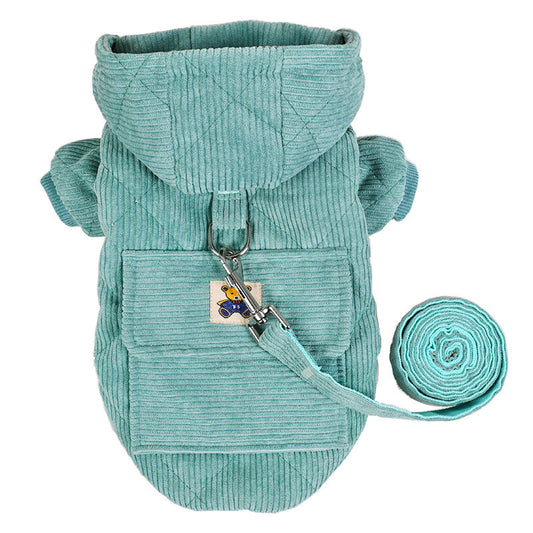 KFX-3866301 Warm Cotton Coat for Pets with Backpack and Traction Rope - Sizes S to XXL