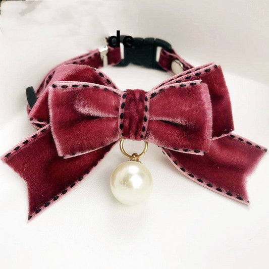 KFX-3869629 Elegant Bow Tie Collar for Cats and Dogs in Various Colors and Sizes