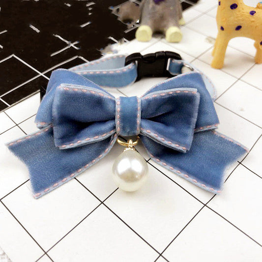 KFX-3869629 Elegant Bow Tie Collar for Cats and Dogs in Various Colors and Sizes