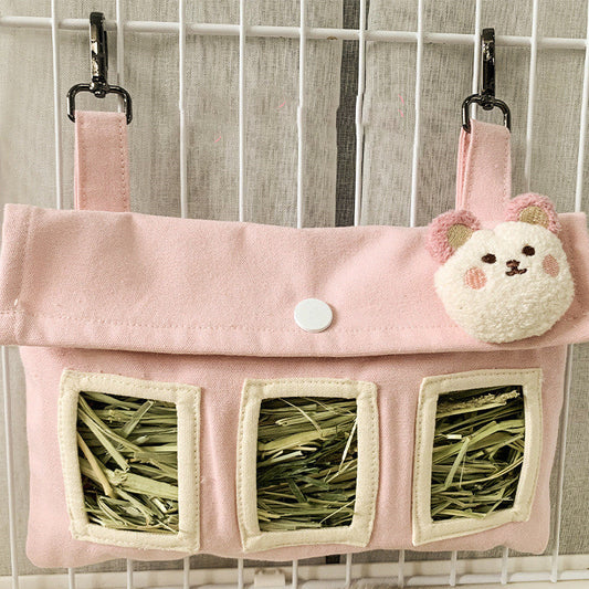 KFX-3887293 Large Capacity Cotton Canvas Straw Bag for Pets - Durable Design with Enhanced Bite Resistance