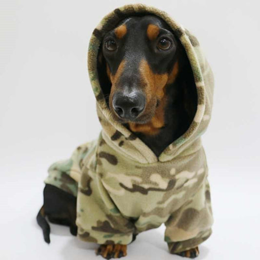 KFX-3900221 Reversible Camouflage Velvet Padded Hoodie for Pets - Cozy Warm Casual Wear