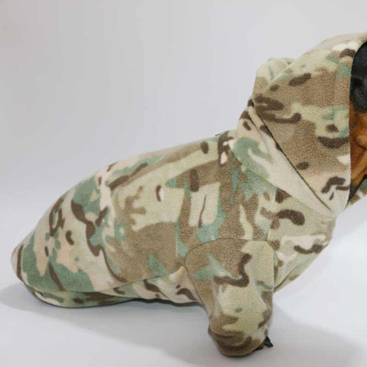 KFX-3900221 Reversible Camouflage Velvet Padded Hoodie for Pets - Cozy Warm Casual Wear
