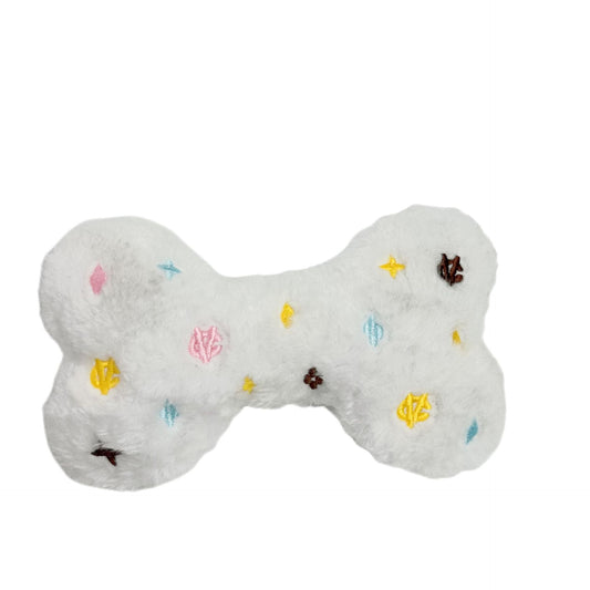 KFX-3902781 Chewy Vuiton White Bone Plush Dog Toy - 18x11cm Sound Toy for Pets