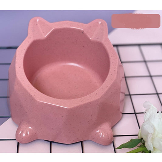 KFX-3906365 Bamboo Fiber Cat Tray with Anti-Slip Base and Bowl for Safe Feeding