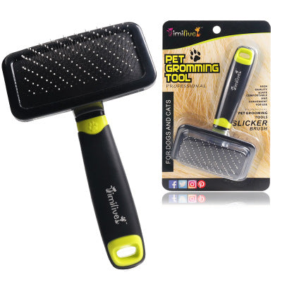 KFX-3911741 Grooming Comb for Cats and Dogs - Durable ABS Bristle Brush in Green and Red Options
