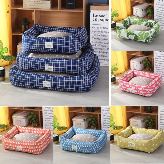 KFX-3915965 Cozy Linen Pet Nest with 3D High-Elastic PP Cotton Filling - Various Sizes Available