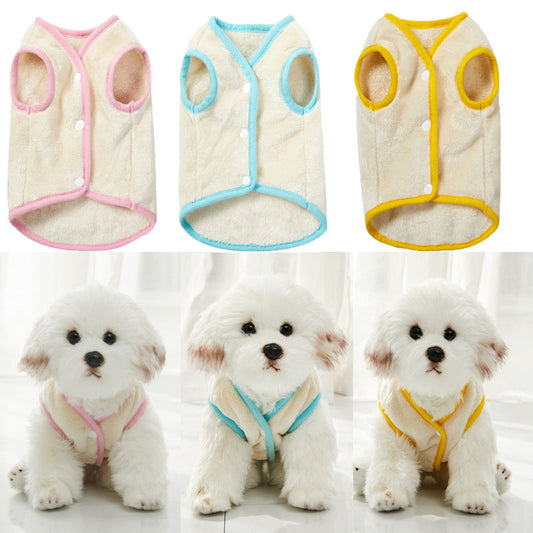 KFX-3927229 Soft Flannel Dog Vest in Pink, Blue, and Yellow - Sizes S-XXL