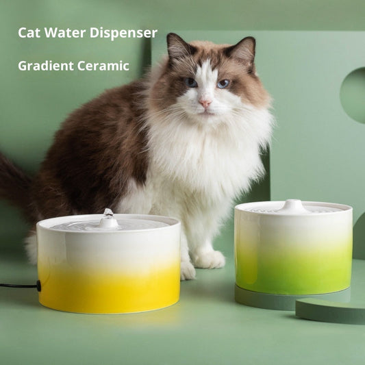KFX-3933245 Ceramic Electric Cat Water Dispenser Fountain in Various Sizes and Colors