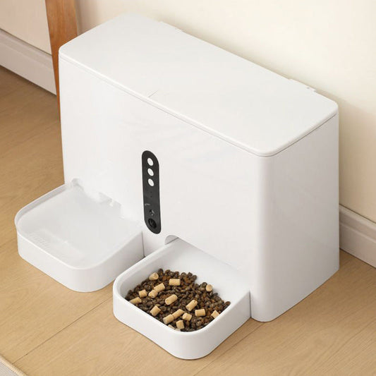 KFX-3933373 Automatic Pet Feeder and Water Dispenser for Dogs and Cats - White