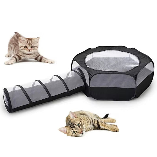KFX-3936829 Foldable Cat Tunnel with Detachable Design and Multi-Purpose Use for Play and Relaxation